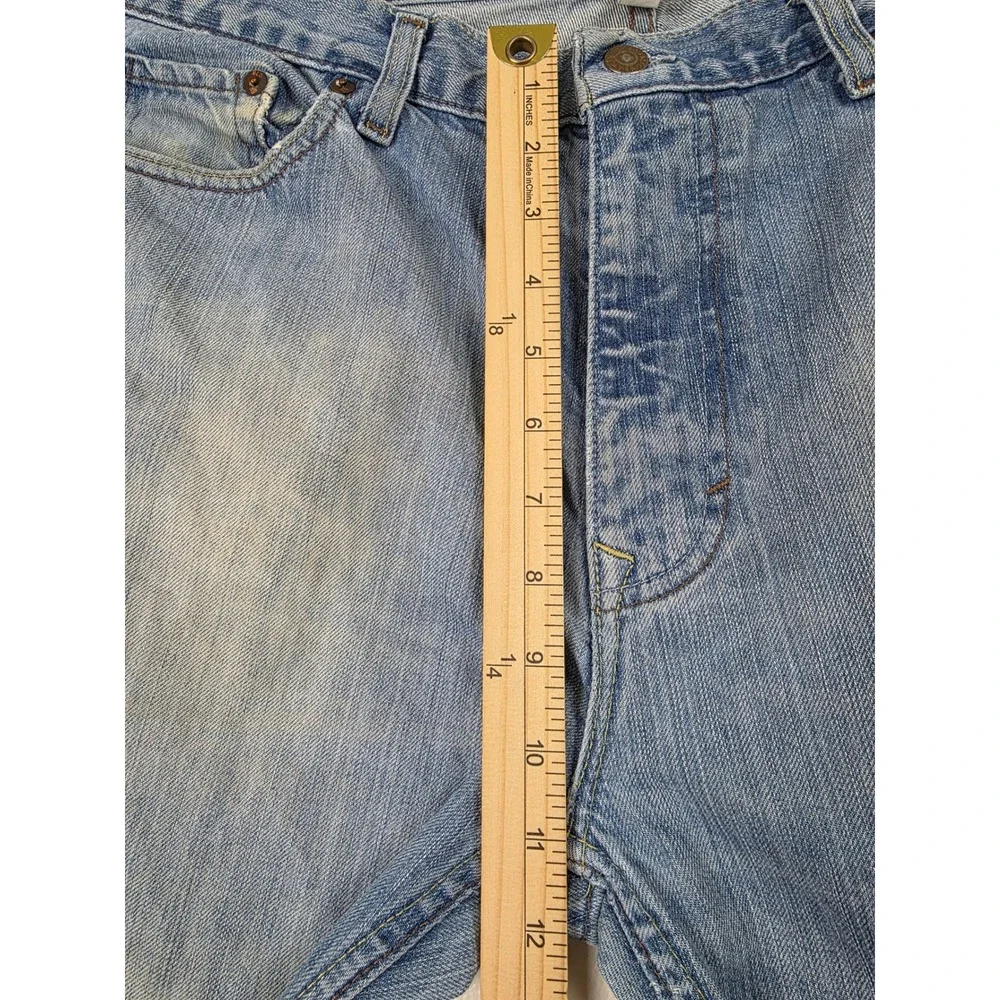 Banana Republic Jeans Mens 36x33 Tag 36x34 Blue Light Wash Straight Leg Distress